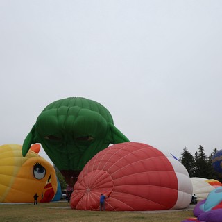 Giant Yoda Balloon Inflation at Hot Air Festival