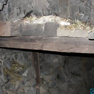 Rustic Bench in Ancient Slate Cave