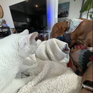 Furry Friends on Cozy Blanket