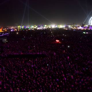 Coachella Concert Crowd at Night