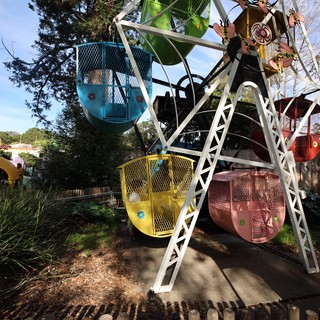 Vintage Ferris Wheel at Abandoned Amusement Park