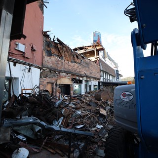 Devastating Building Demolition and Fire Damage Aftermath