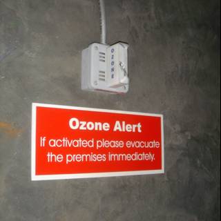 Ozone Alert Sign in Electrical Room