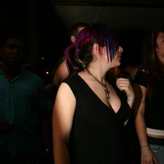 Purple hair, party wear