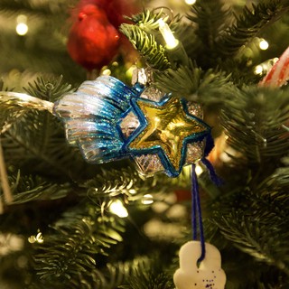 Glittering Star of David Christmas Tree Ornament