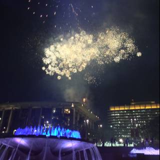 Fireworks Over Civic Center Mall Fountain