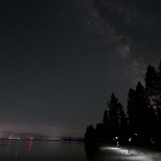 Milky Way Rises Over Lake Tahoe's Midnight Shore