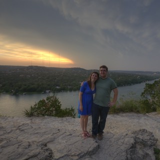Sunset Couple Portrait Over Austin's Lake Travis