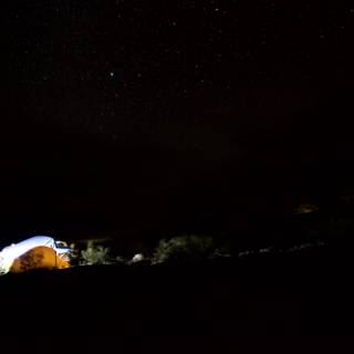 Mountain Tent under the Starry Night