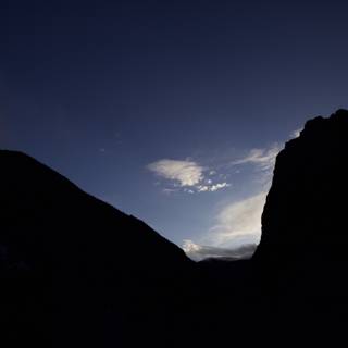 Mountain Range Silhouette at Sunset