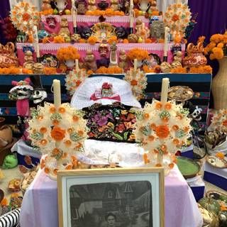 Frida Kahlo at the Floral Altar
