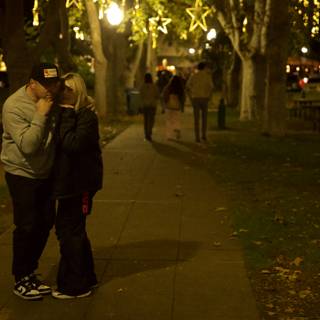 Nocturnal Kiss - A Romantic Interlude in Downtown Sonoma