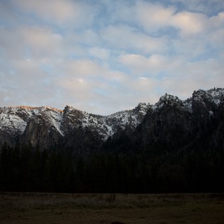 Winter Dawn Light on Yosemite Valley Cliffs