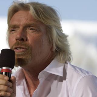 Richard Branson addressing the crowd