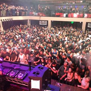 Urban Nightlife: A Massive Crowd at a Concert in LA