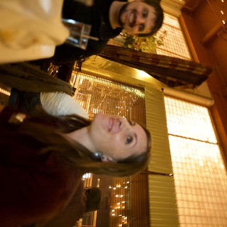 Election Night Celebration at a Warm Restaurant Bar