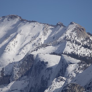 Snow-Covered Peaks of Yosemite in Winter Light