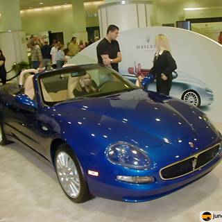Stunning Blue Maserati Convertible at LA Auto Show 2002