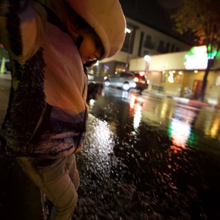 Night Walk Through Flooded Streets in Rain