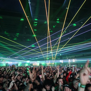 Laser Light Storm Over Massive EDM Festival Crowd