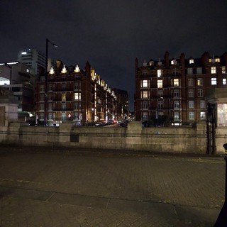Victorian Mansion Blocks Illuminated at Night in London