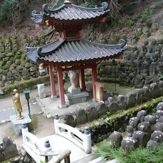 Serene Pagoda Amongst Stone Walls