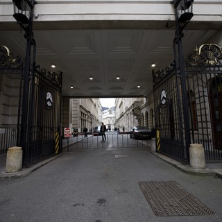 Ornate Iron Gates Leading to London Government Building