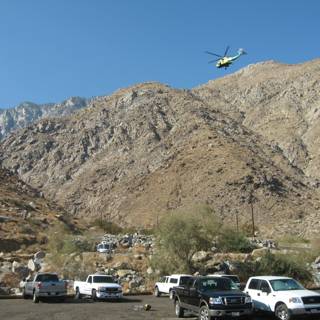 Helicopter Surveying Parking Lot
