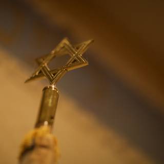 Golden Star of David on a Stick