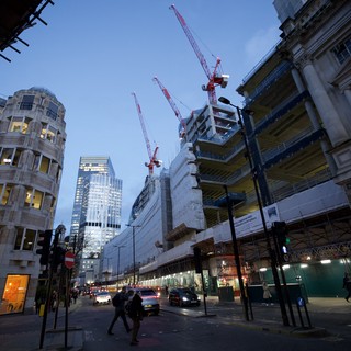 Urban Construction Site at Dusk in London