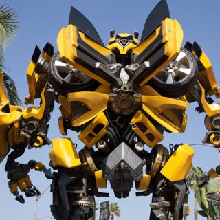 Bumblebee Robot amidst Palm Trees