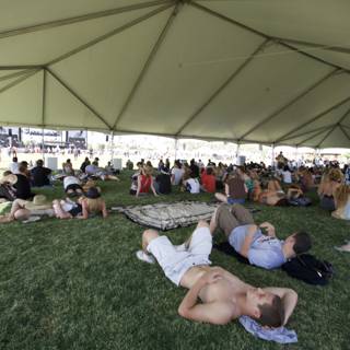 Relaxing Under the Tent at Coachella