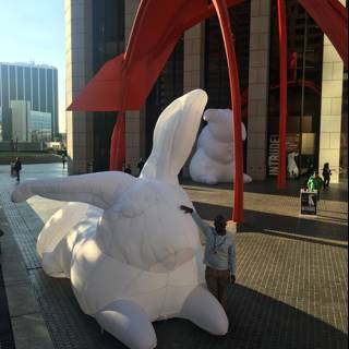 Giant Inflatable Rabbit Takes Over LA