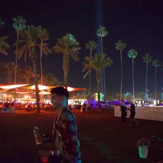 Palm Silhouettes and Festival Lights: A Night at Coachella 2024