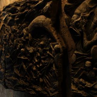 The Majestic Wood Carved Dragon Wall