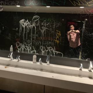 Selfie in the Graffiti Bathroom