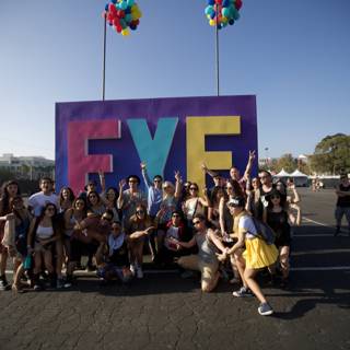 Group Photo in Front of FYF Fest Sign