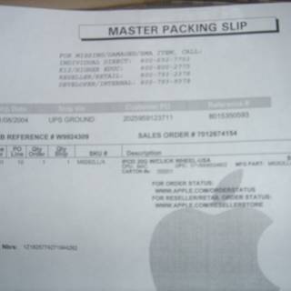 Apple Packing Slip