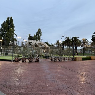 public park with sports facilities