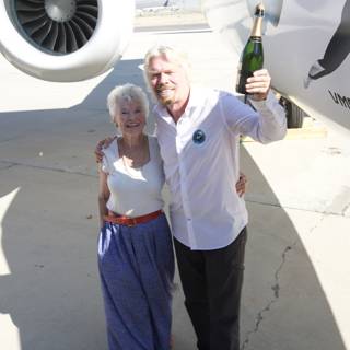 Richard Branson and Companion at White Knight Two Airfield