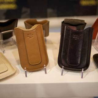 Leather Cell Phone Cases on Display