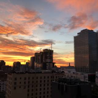 Downtown LA's Glowing Sunset