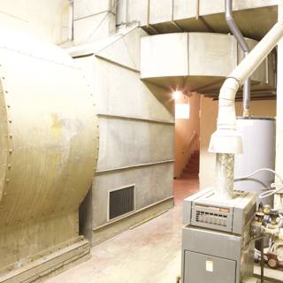 Industrial Machine in a Pipe-Filled Room