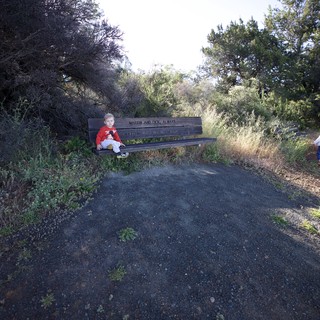 Children at Memorial Bench on Mount Diablo Trail
