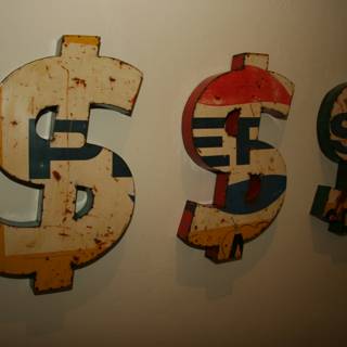 Money Signs on Wooden Boards