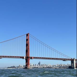 Golden Gate Bridge Shining in the Blue Sky