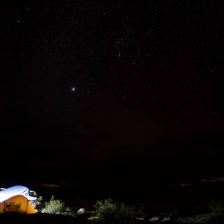 Mountain Tent under Starry Sky
