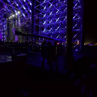 Urban Concert under Blue Lighting