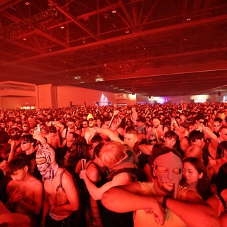 Massive Red-Lit Crowd at Wobbleland Festival 2026