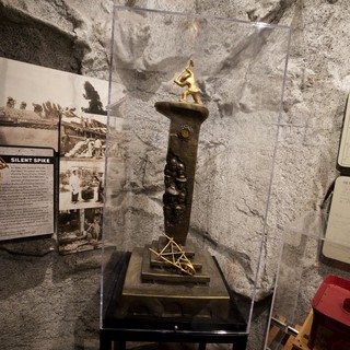 Golden Spike Monument Display in Museum Cave Setting